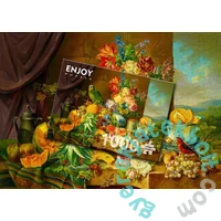 Enjoy 1000 db-os puzzle - Josef Schuster: Still Life with Fruit Flowers and a Parrot (1191)
