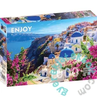 Enjoy 1000 db-os puzzle - Santorini View with Flowers, Greece (1083)