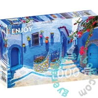 Enjoy 1000 db-os puzzle - Turquoise Street in Chefchaouen, Maroc (1365)