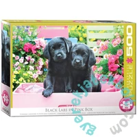 Eurographics 500 db-os puzzle - Black Labs in Pink Box (6500-5462)