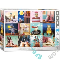 EuroGraphics 1000 db-os puzzle - Funny Bunnies, Lucia Heffernan (6000-5693)