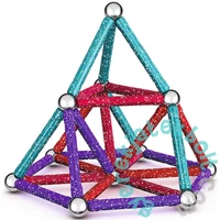 Geomag Glitter Green Line Panels - 22 db-os mágneses építőjáték készlet