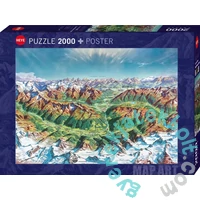 Heye 2000 db-os puzzle - Map Art  - Alpine Mountain World (30069)