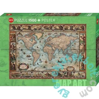 Heye 1500 db-os puzzle - Map Art - Willem Blaeu World (30109)