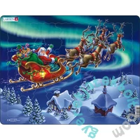 Larsen Maxi Puzzle 26 db-os - Mikulás és szánja az északi fényben