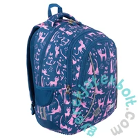 Majewski - St.Right - Cicás hátizsák, iskolatáska mellpánttal - 3 rekeszes - Lazy Cats (652325)