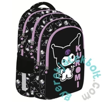Kuromi Black - ergonomikus iskolatáska, hátizsák - 4 rekeszes - fekete (693717)