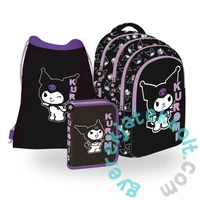 Kuromi Black iskolatáska szett kihajtható tolltartóval (693717-1-szett)