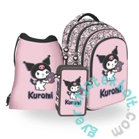 Kuromi Pink iskolatáska szett felszerelt 3 emeletes tolltartóval (694158-2-szett)