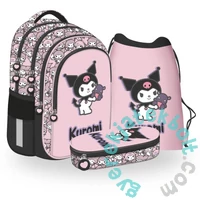 Kuromi Pink iskolatáska szett ovális tolltartóval (694158-3-szett)