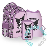 Kuromi Violet iskolatáska szett felszerelt 3 emeletes tolltartóval (693700-2-szett)