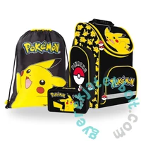 Pokemon ergonomikus iskolatáska szett felszerelt 2 emletes tolltartóval- Black (723732-1-szett)