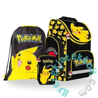 Pokemon ergonomikus iskolatáska szett felszerelt 3 emletes tolltartóval- Black (723732-2-szett)