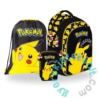 Pokemon iskolatáska szett felszerelt 3 emeletes tolltartóval - Black (723749-2-szett)