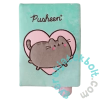 Pusheen cicás A/5 szőrmés jegyzetfüzet - 96 lapos - zöld (679643)