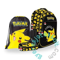 St. Right Pokemon iskolatáska szett ovális tolltartóval - Black (723701-1-szett)