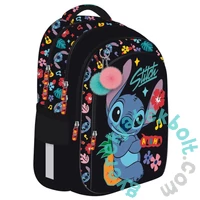 Stitch ergonomikus iskolatáska, hátizsák - 3 rekeszes - Black Aloha (679865)