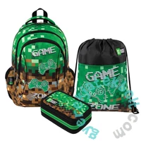St.Right - Game Zone iskolatáska szett felszerelt 3 emeletes tolltartóval (301384-1-szett)