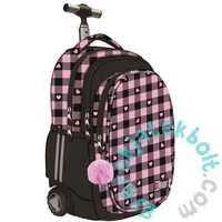 St.Right - Pink Checkered gurulós iskolatáska, hátizsák (682131)