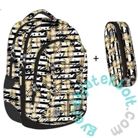 St.Right - Tropical Party 4 rekeszes hátizsák, iskolatáska tolltartóval