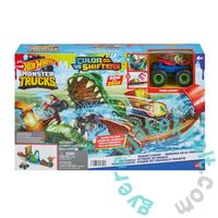 Hot Wheels Monster Trucks - Color Shifters - Krokodil támadás pályaszett (HGV14)