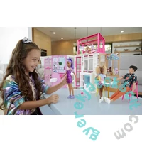 Barbie babaház babával - kétszintes, hordozható (HCD48)