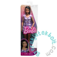 Barbie Fashionistas Barátnő baba - Lila kockás ruhában (FBR37-HPF75)