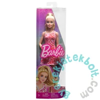 Barbie Fashionistas Barátnő baba - Piros-fehér virág mintás ruhában (HJT02)