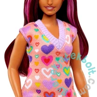 Barbie Fashionistas Barátnő baba - Rózsaszín csíkos hajjal (HJT04)