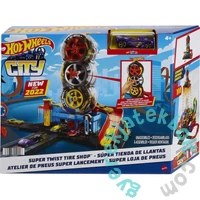 Hot Wheels City - Triplakerék gumiszervíz játékszett (HDP02)