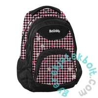 BeUniq iskolatáska, hátizsák - 3 rekeszes - Pepita, pink (BU25KR-2708)