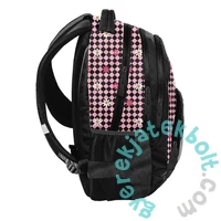 BeUniq iskolatáska, hátizsák - 3 rekeszes - Pepita, pink (BU25KR-2708)