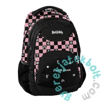 BeUniq kockás iskolatáska szett henger alakú tolltartóval -Pink (BU26SU-2708-1-szett)