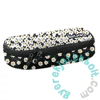 BeUniq ovális tolltartó - fehér virágok (BU24LO-013)