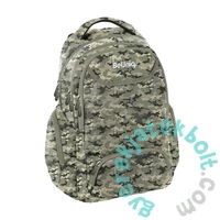 BeUniq Terepmintás hátizsák, iskolatáska - 3 rekeszes - Gray