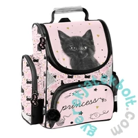 Cicás ergonomikus iskolatáska szett felszerelt kihajtható tolltartóval- Black Cat (PP26BC-525-1-szett)