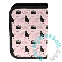 Cicás ergonomikus iskolatáska szett felszerelt kihajtható tolltartóval- Black Cat (PP26BC-525-1-szett)