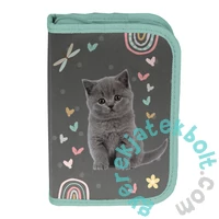 Cicás iskolatáska szett felszerelt kihajtható tolltartóval - Lovley Cat (PP26CS-260-1-szett)