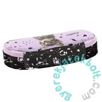 Cicás ovális tolltartó - fekete, lila (PP25CE-013)