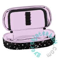 Cicás ovális tolltartó - fekete, lila (PP25CE-013)