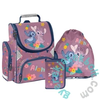 Disney - Stitch ergonomikus iskolatáska szett felszerelt kihajtható tolltartóval - Angel Aloha (DS26VV-525-1-szett)