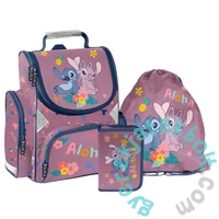 Disney - Stitch ergonomikus iskolatáska szett kihajtható tolltartóval - Angel Aloha (DS26VV-525-2-szett)