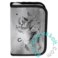 Lovas felszerelt kihajtható tolltartó - fekete-fehér (PP24KE-P001)