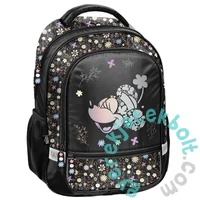 Minnie Mouse iskolatáska, hátizsák - 2 rekeszes - Black, Flower (DM25RR-260)