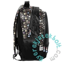 Minnie Mouse iskolatáska, hátizsák - 2 rekeszes - Black, Flower (DM25RR-260)