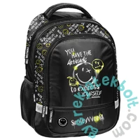 Smiley ergonomikus iskolatáska, hátizsák - 2 rekeszes - Black (SM25LT-260)