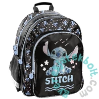 Stitch ergonomikus iskolatáska, hátizsák - 2 rekeszes - Black (DS25GG-090)