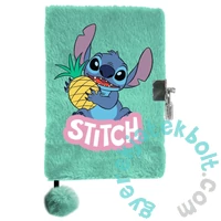 Stitch szőrmés kulcsos napló - 96 lapos - zöld (DS24SI-3676)