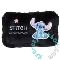 Stitch szőrmés szögletes tolltartó - Black (DS25GG-045)