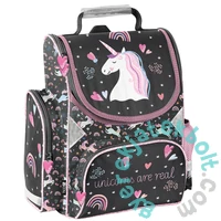 Unikornis ergonomikus iskolatáska - Black, Pink (PP25JO-525)